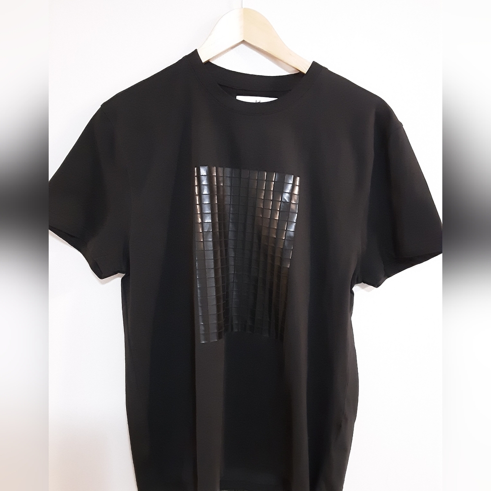 Black Short Sleeve Top with Glossy Detail